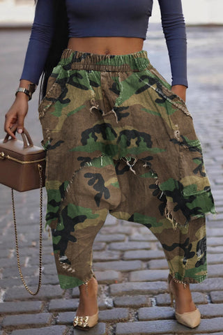 Distressed Harem Boyfriend Jeans