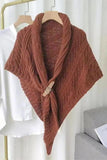 Buckle-Closure Knit Poncho
