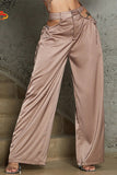 High-Waist Wide-Leg Casual Pants