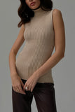 Sleeveless Ribbed Knit Tank Top
