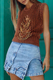 Textured Tank with Chain Detail