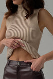 Sleeveless Ribbed Knit Tank Top
