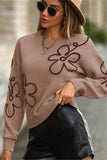 Floral Pattern Pullover Sweater
