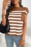 Sleeveless Striped Pocket Sweater Top