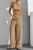 Halter Cross-Front Casual Set