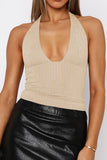 Rhinestone Plunge Crop Cami