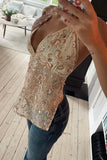 Sequin Halter Neck Tank Top