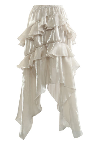 Elegant Ruffled Midi Skirt