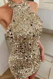 Glamorous Sequin Halter Mini Dress