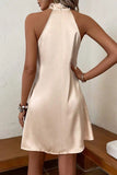 Halter Neck A-Line Dress