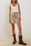 Slit Hem Bodycon Mini Skirt
