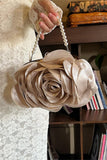 Elegant Floral Handbag with Pearl Handle