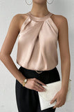 Pleated Halter Neck Top