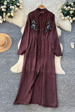 Button-Front Floral Maxi Dress