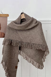 Fringed Edge Knit Poncho