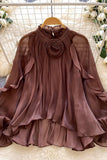 Elegant Layered Blouse with Ruffle Details