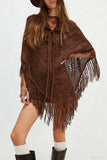 Fringe Knitted Poncho Wrap