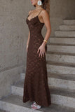 Elegant Spaghetti Strap Lace Dress