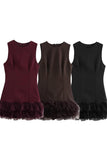 Sleeveless Casual Dress with Ruffle Hem