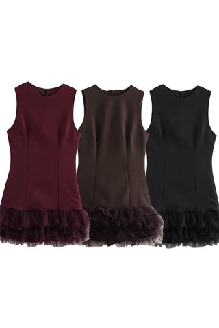 Sleeveless Casual Dress with Ruffle Hem