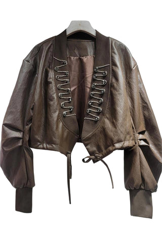 Embellished Open-Front Cropped Jacket