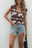Floral Button-Front Sweater Vest