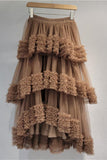 Tiered Ruffle Midi Skirt