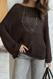 Open-Knit Boat Neck Top