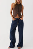 Sleeveless Button-Up Tank Top