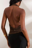 Sequin Draped Halter Tank Top