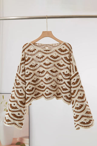 Scallop Pattern Crochet Sweater