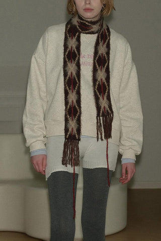 Patterned Fringe Scarf