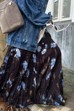 Artistic Print Floral Maxi Skirt