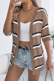 Striped Open-Front Cardigan