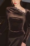 Asymmetric Long-Sleeve Blouse