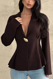 Single-Button Peplum Blazer