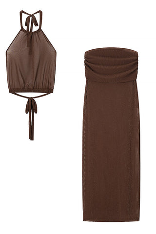 Halter Top and Maxi Skirt Set