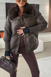 Puffer Jacket with Oversized Collar