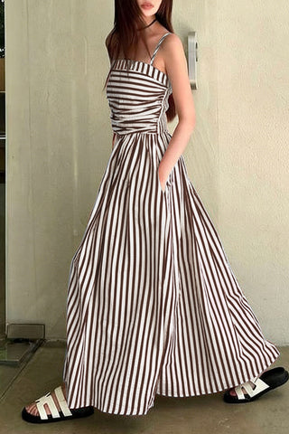 Striped Casual Maxi Dress
