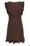 Ruffled Knit Casual Dress