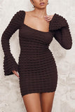 Textured Off-Shoulder Mini Dress
