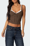 Lace-Trim Bow Accent Camisole