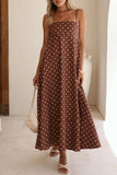 Polka Dot Strappy Maxi Dress