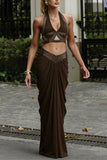 Elegant Halter Skirt Set