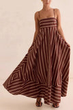Striped Spaghetti Strap Maxi Dress