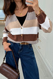 Striped Button-Down Cardigan Sweater