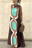 Abstract Print Maxi Dress