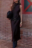 Belted Sleeveless Casual Dress