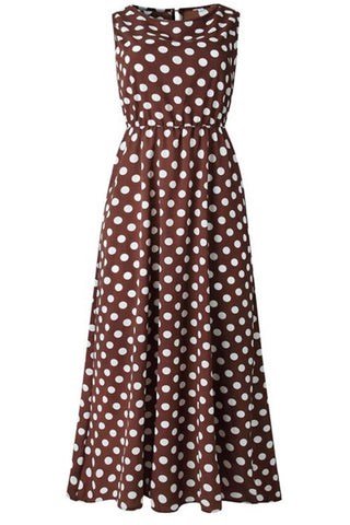 Sleeveless Polka Dot Casual Dress