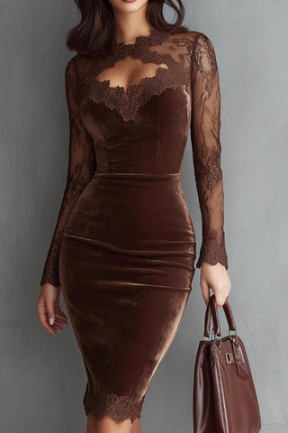 Lace-Detail Bodycon Dress